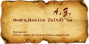 Andrejkovics Zoltána névjegykártya